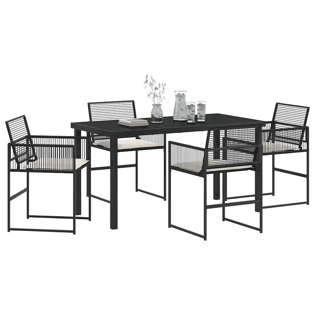 Set da Pranzo per Giardino 5 pcs Nero 3379324