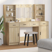 Set da tavolo da trucco con LED con porta 3 pcs Rovere Sonoma 3334283