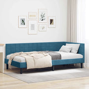 Cornice del letto ad angolo Blu 90 cm x 200 cm Velluto 42016427