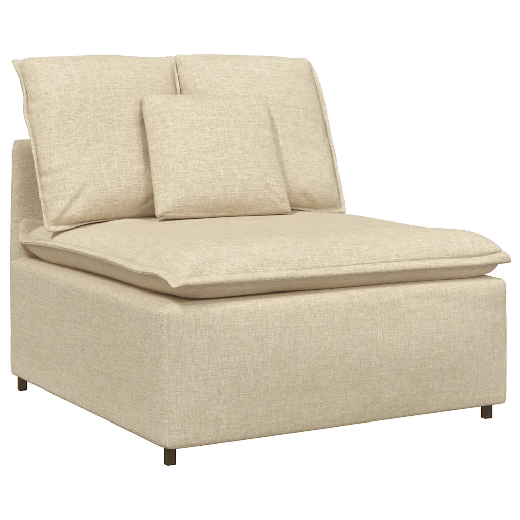 Modulo Centrale Divano Modulare con Cuscini Crema 100 cm 4104423