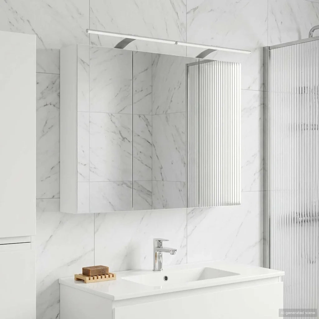 Mobiletto per specchio da bagno Bianco 100 x 14,5 x 70 cm 889127
