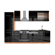 Cucina componibile Fame-Line Antracite lucido/Rovere dorato 300 cm, PL Antracite Vicco