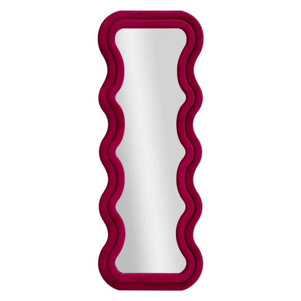 Specchio con Cornice Curve, Rosa, MDF, 160x60x6 cm