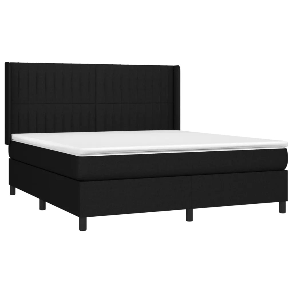 Giroletto a Molle con Materasso Nero 160x200 cm in Tessuto 3131603