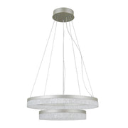 Lampada a sospensione LED Pantal 2 luci argento Italux