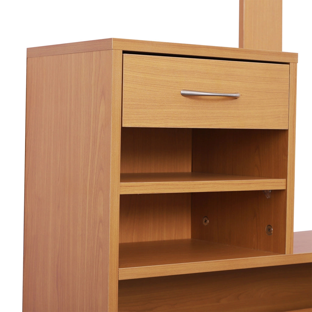Mobile Ingresso con Specchio Appendiabiti e Scarpiera ¨C Zephmum ¨C Legno Marrone 80x30x180