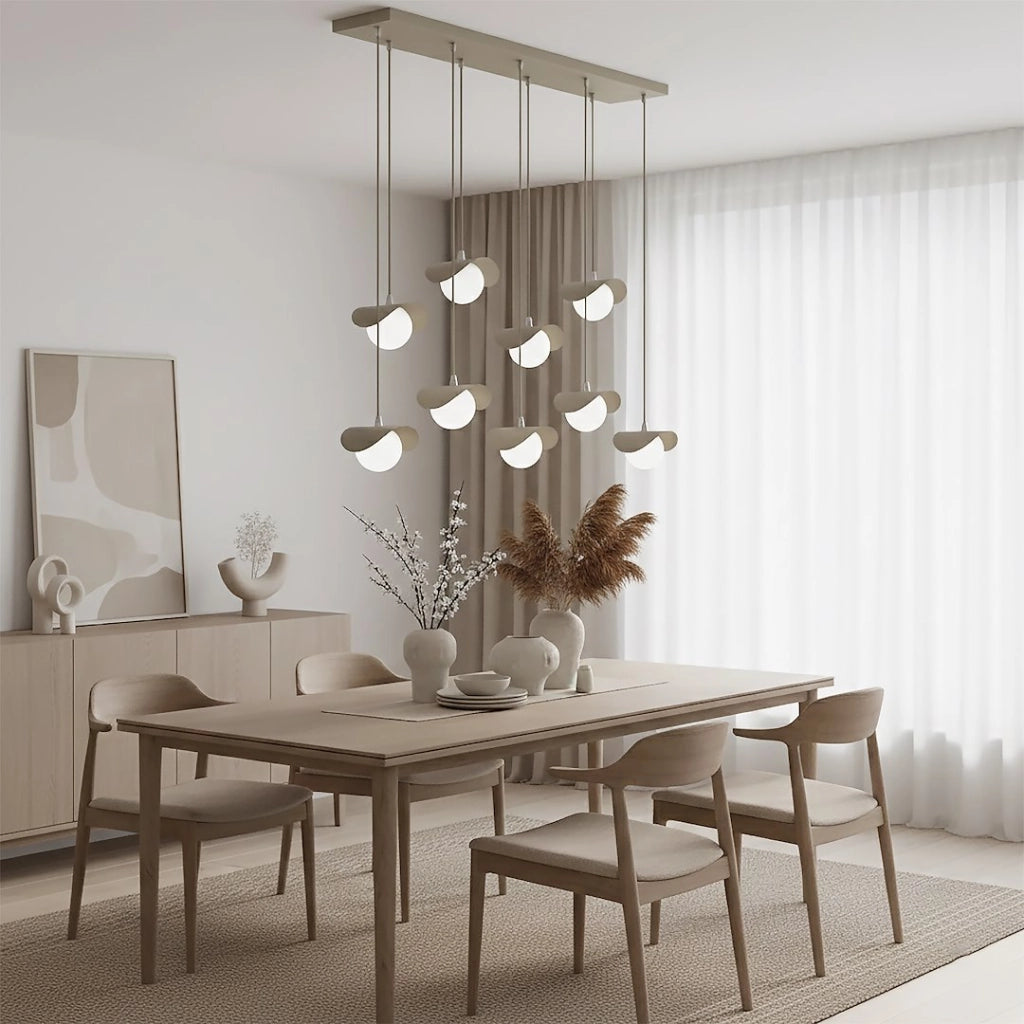 Lampada a sospensione RITUAL beige-bianca 9xG9 Emibig