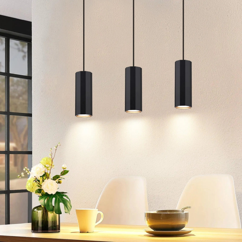 Lampada a sospensione ZMH 3 Luci nero in metallo diametro GU10  moderna industriale Per Sala da Pranzo soggiorno 44 cm