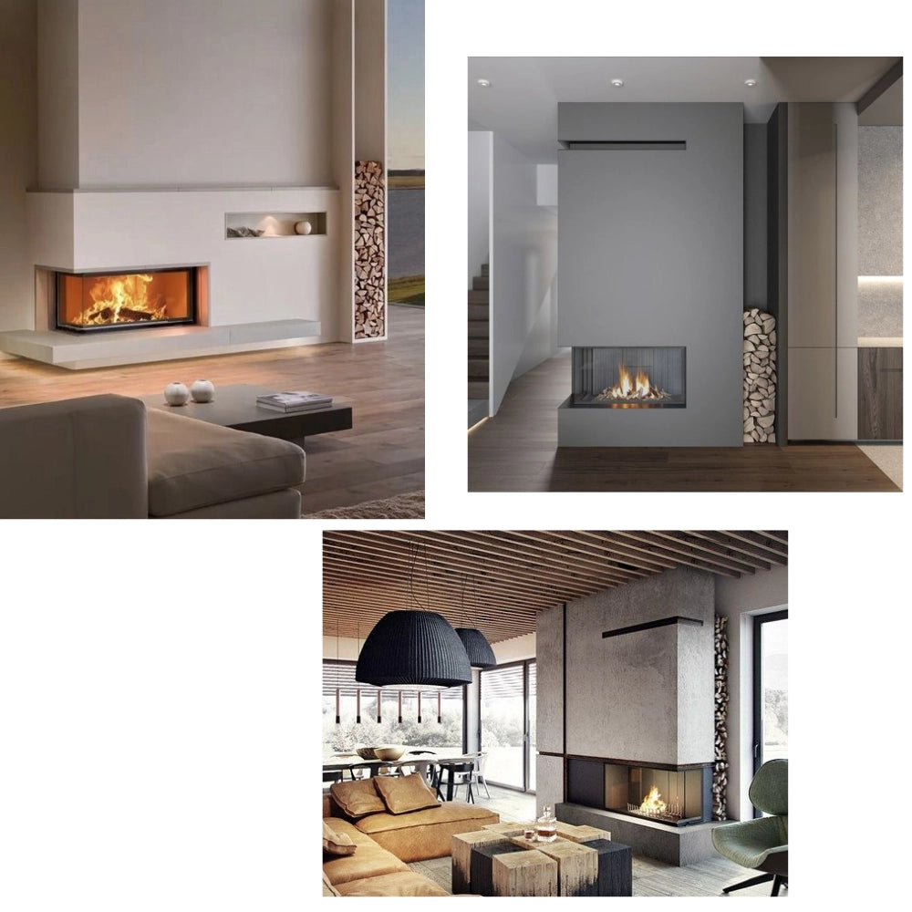 Camino legna prefabbricato ghisa focolare aperto reversibile ds110tgh calore