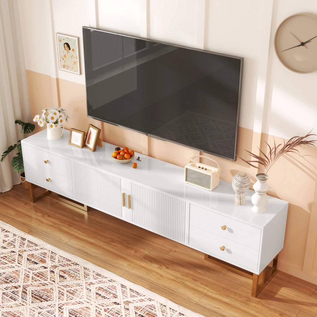 TV-Schrank bianco in MDF lunghezza 175 cm