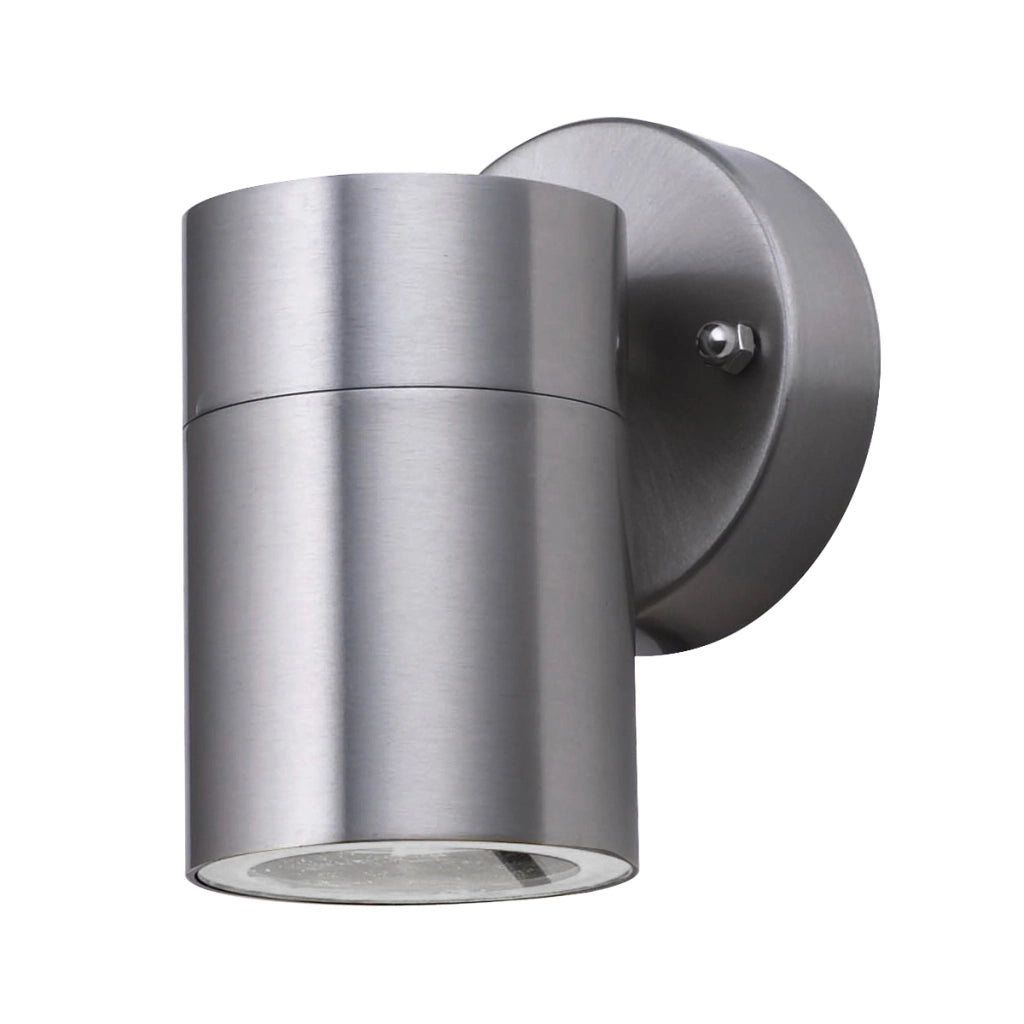 Applique Moderna Metro Acciaio Argento Vetro Trasparente 1 Luce Gu10