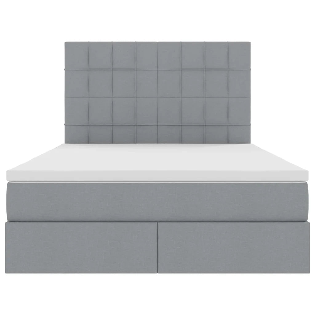 Letto con contenitore e materasso Grigio chiaro 140 x 200 cm