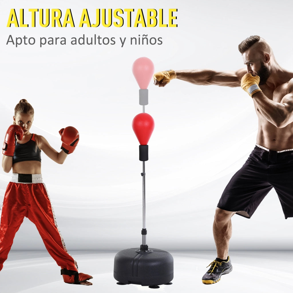 Punching Ball con Altezza Regolabile e Base ¨C Minimal ¨C Rosso 136-154 cm