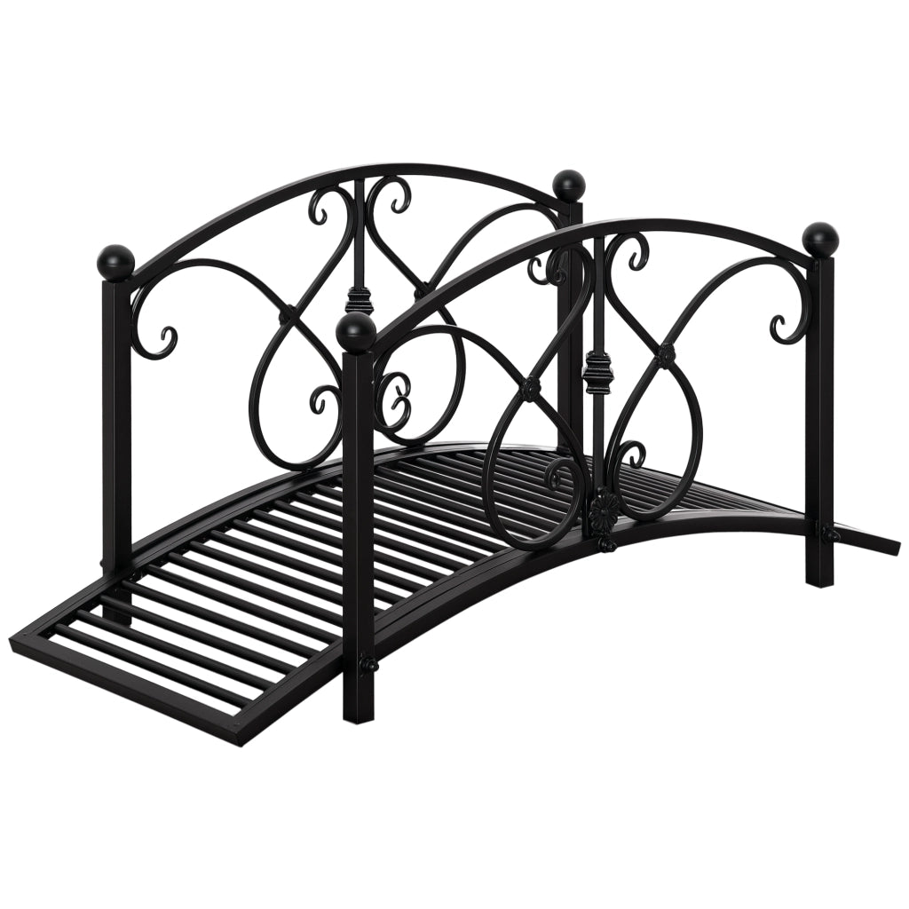 Ponte da giardino con ringhiera ¨C Minimal ¨C 102x48x49 cm nero