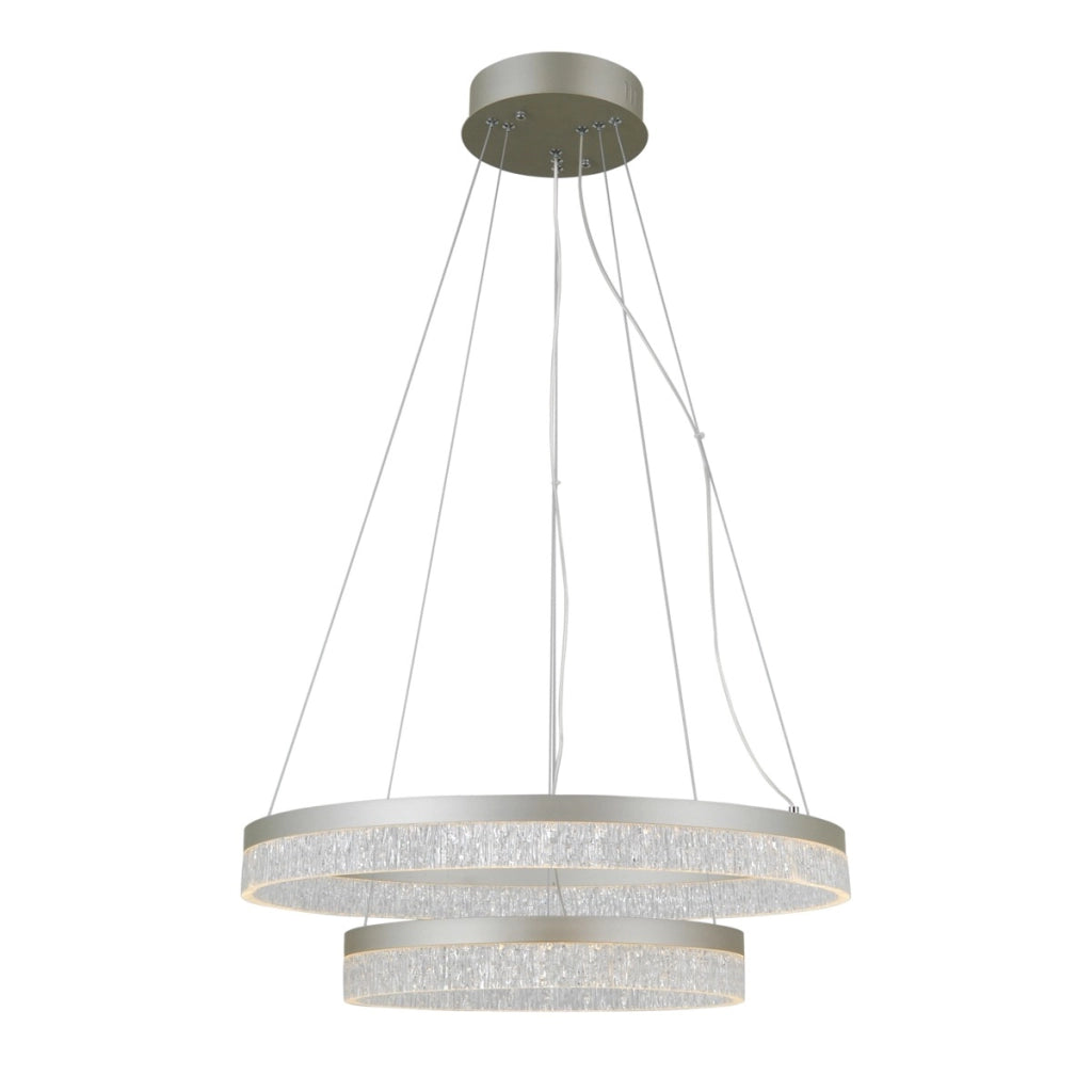 Lampada a sospensione LED Pantal 2 luci argento Italux