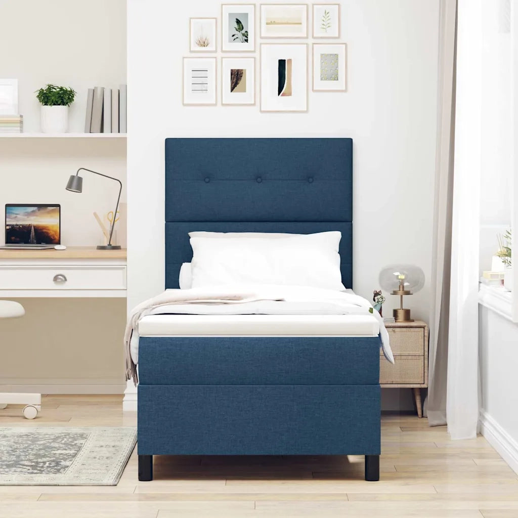 Letto a molle con materasso Blu 80 x 200 cm Tessuto 3339349
