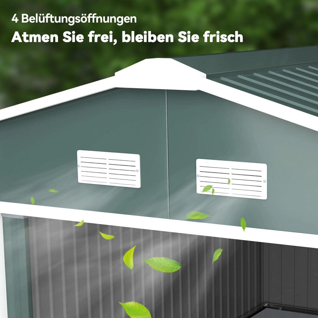Casetta da giardino per attrezzi ¨C Minimal ¨C acciaio verde scuro