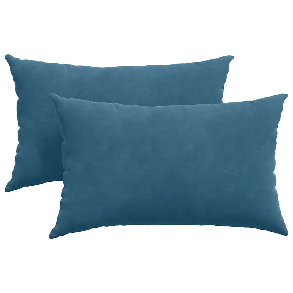 Cuscini da Divano 2 pz-Set di 2 Cuscini per Sofa Blu 50 x 30 cm Tessuto in Cords 314938