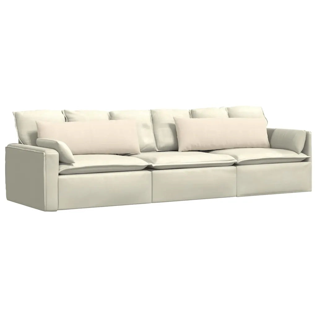 Cuscini da Divano 2 pz-Set di 2 Cuscini per Sofa Crema 120 x 40 cm Tessuto in Cords 180891