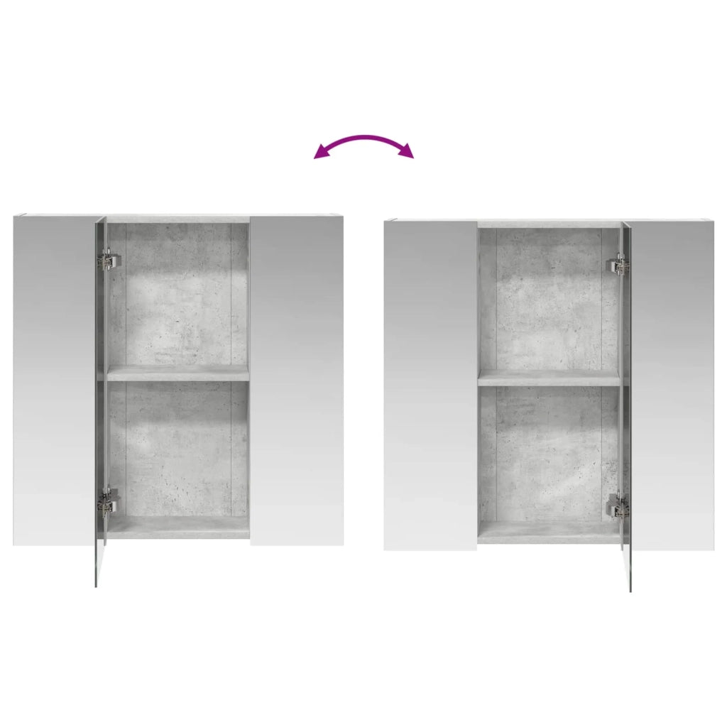 Mobiletto per specchio da bagno Grigio cemento 889090