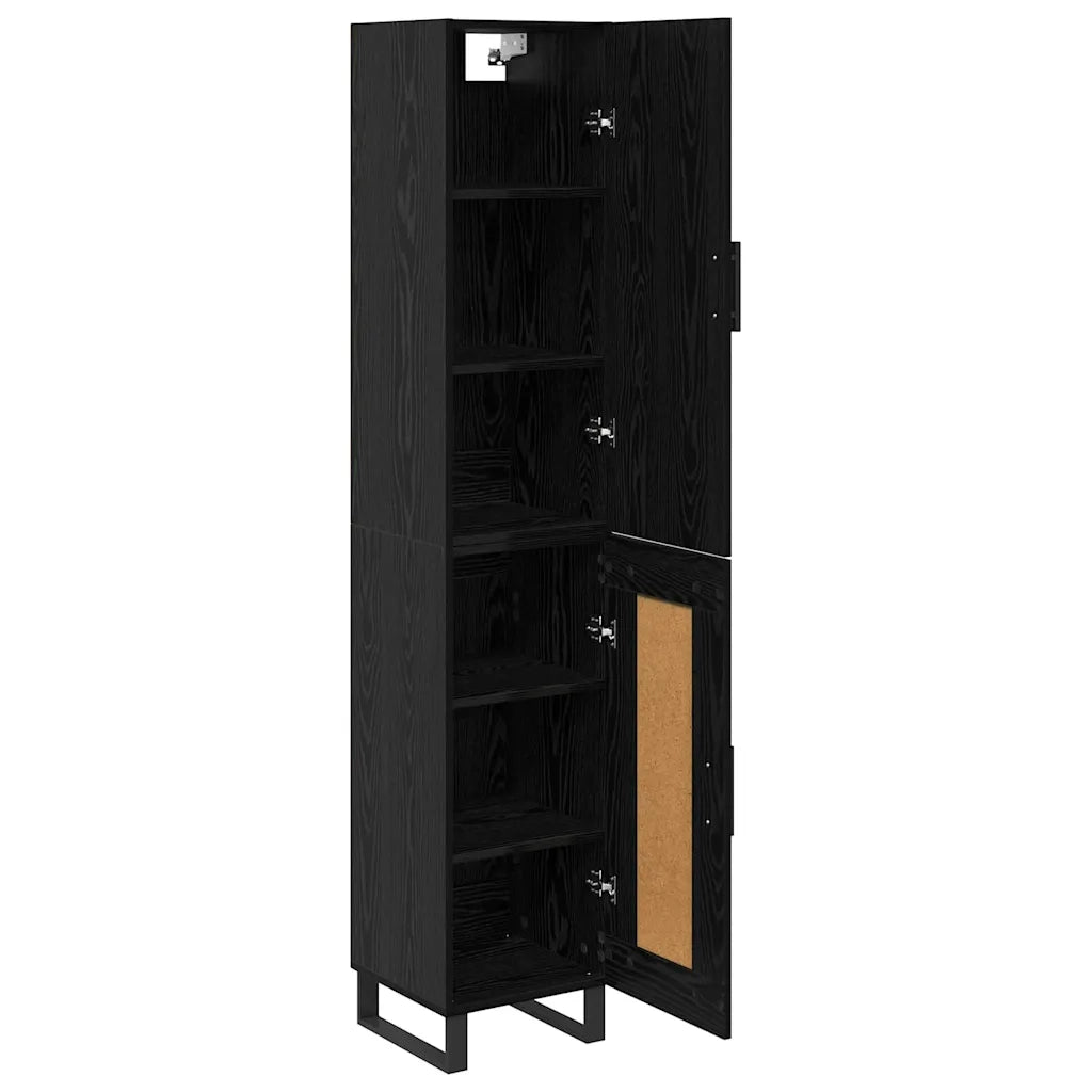 Credenza-Buffet-Armadio da cucina Rovere Nero 34,5 x 34 x 180 cm Legno multistrato 511936
