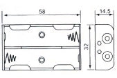 Portapile per 2 stilo (aa) con presa polarizzata
