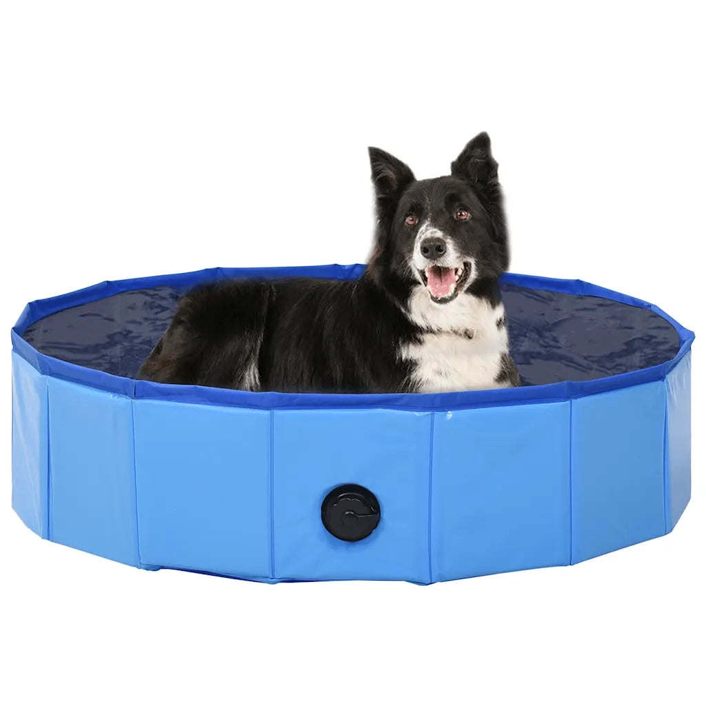 Piscina per Cani Pieghevole Blu 80x20 cm in PVC 170825