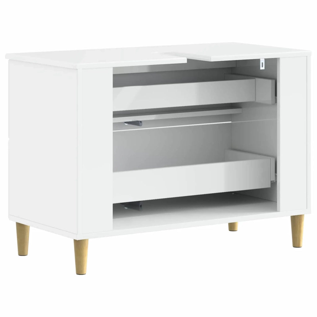 Armadio per Lavabo da Bagno ARNHEM Bianco Lucido 896579