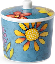 Ciotola da Zucchero Turquoise con Disegno Vintage
