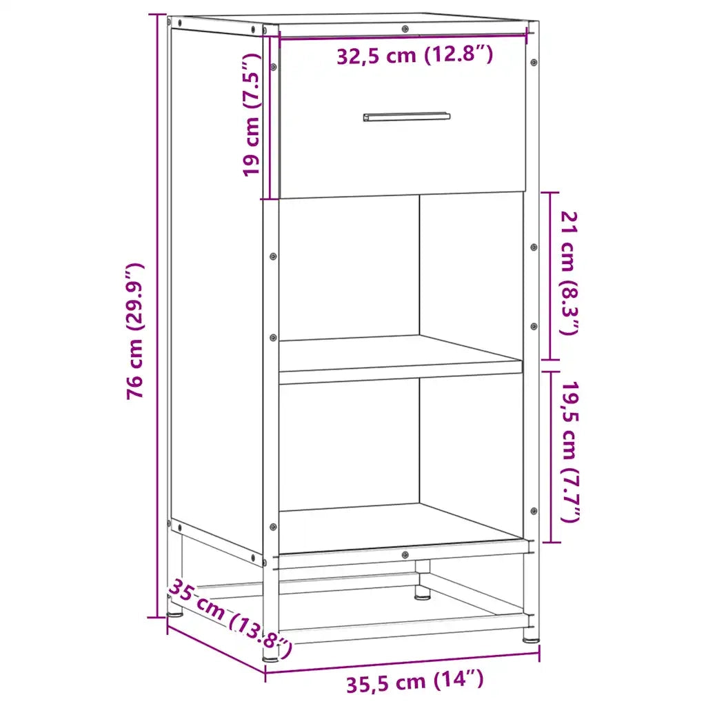 Credenza-Buffet-Armadio da cucina Grigio Sonoma 35,5x35x76 cm in Truciolato e Metallo 318808