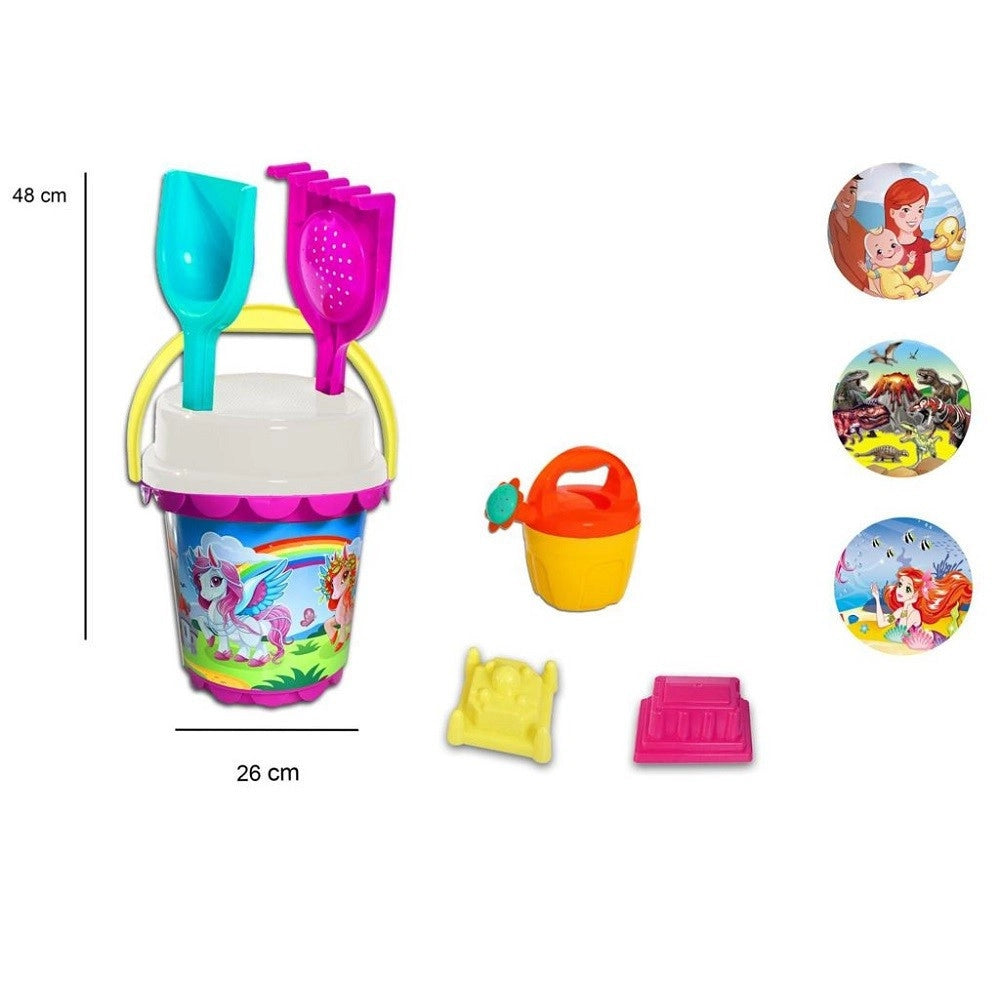 Trade Shop - Set Completo Secchiello Accessori Giochi Mare Bambini Con Grafica 26x48cm 114411 -