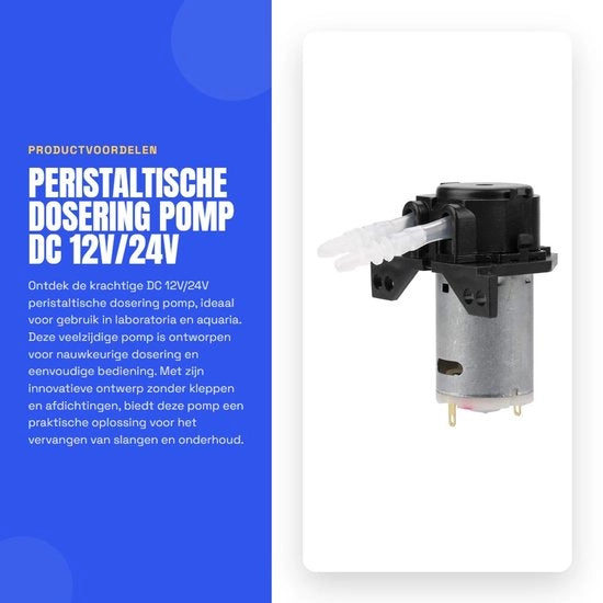 Pompa di Dosaggio Peristaltica - DC 12V/24V - Per Laboratorio - Acquario - Dosaggio Preciso - Compatta ed Efficiente - Adatta per Diversi Applicazioni