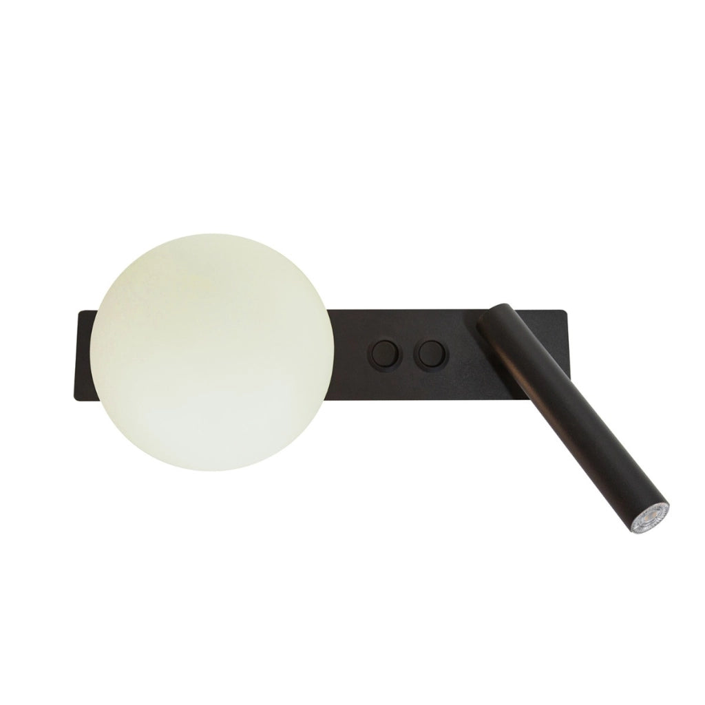 Applique HOTEL MOOD nero/bianco vetro 2xG9 con switch