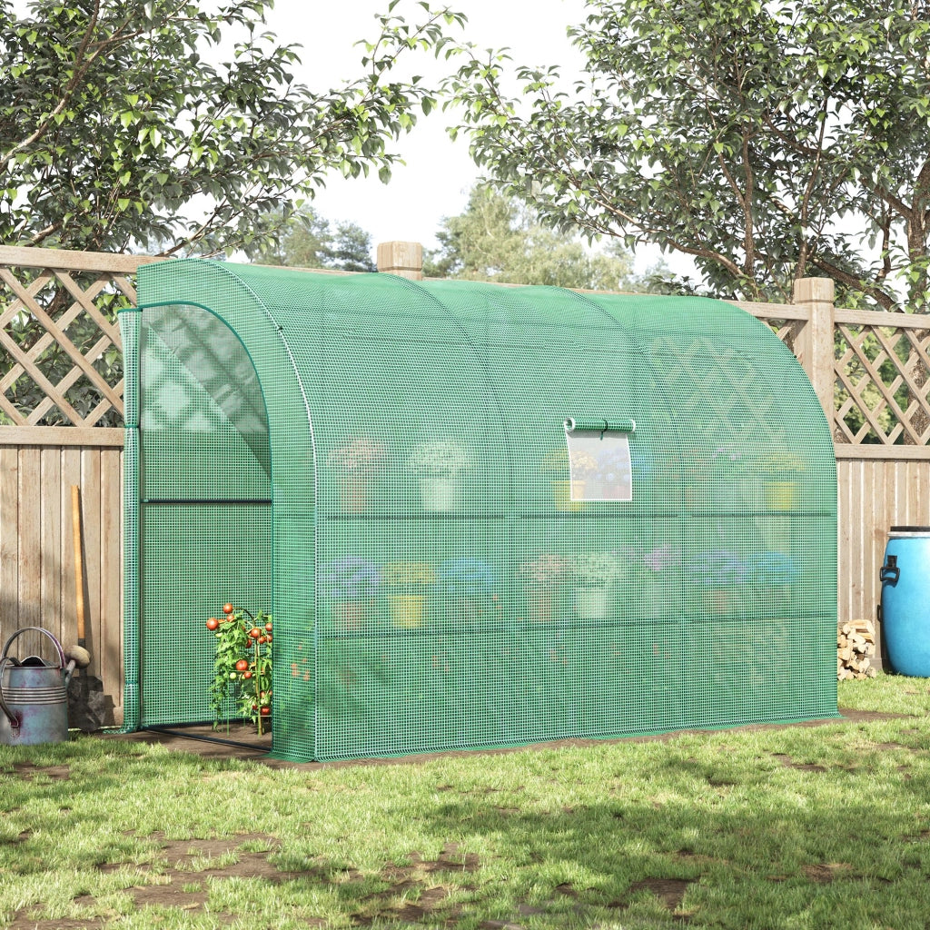 Serra da giardino ¨C Xylo ¨C 3 ripiani con copertura plastica UV-resistente verde