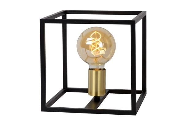 Lampada da tavolo Lucide Ruben nero/ottone E27 40W