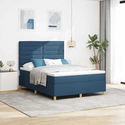Letto a Sorgente LED con materasso Blu 140 x 190 cm Tessuto