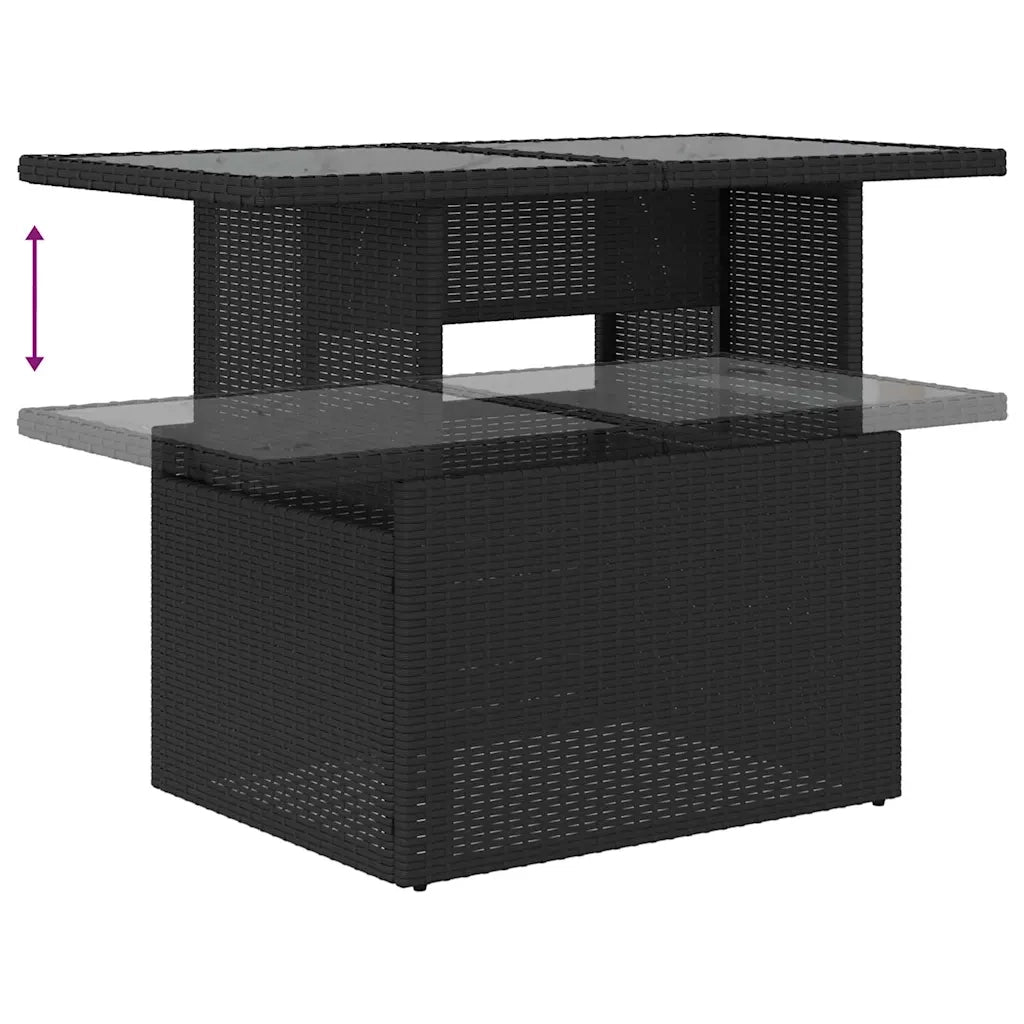 Set Divano da Giardino 9 pcs Nero e Crema polyrattan 3348843
