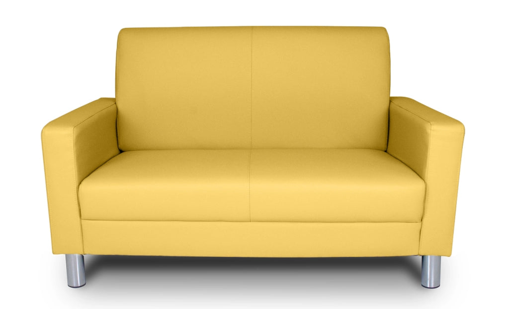 Divano 2 posti in ecopelle giallo senape - Charlie - DI-CHA32PU