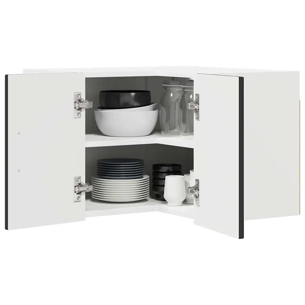 Pensile da cucina | Mobile angolare per parete LUCCA Nero 57 x 57 x 40 cm