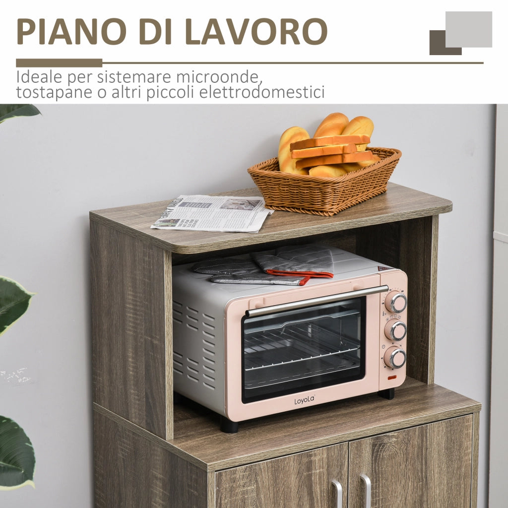 Armadio Multiuso con Ruote e Ripiano ¨C zephmum ¨C Grigio 60.4x40.3x97cm