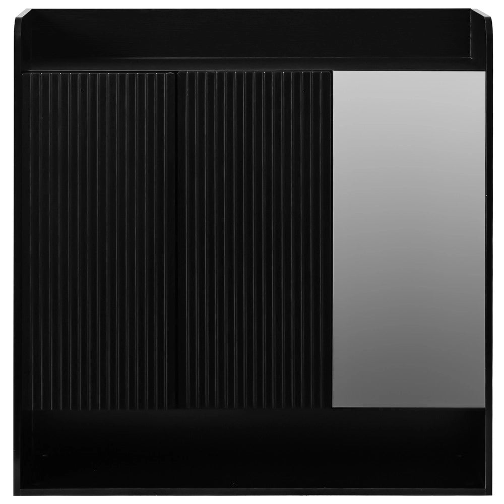 Scarpiera con Specchio Ingresso ¨C MINIMAL ¨C Nero, Ripiani Multipli