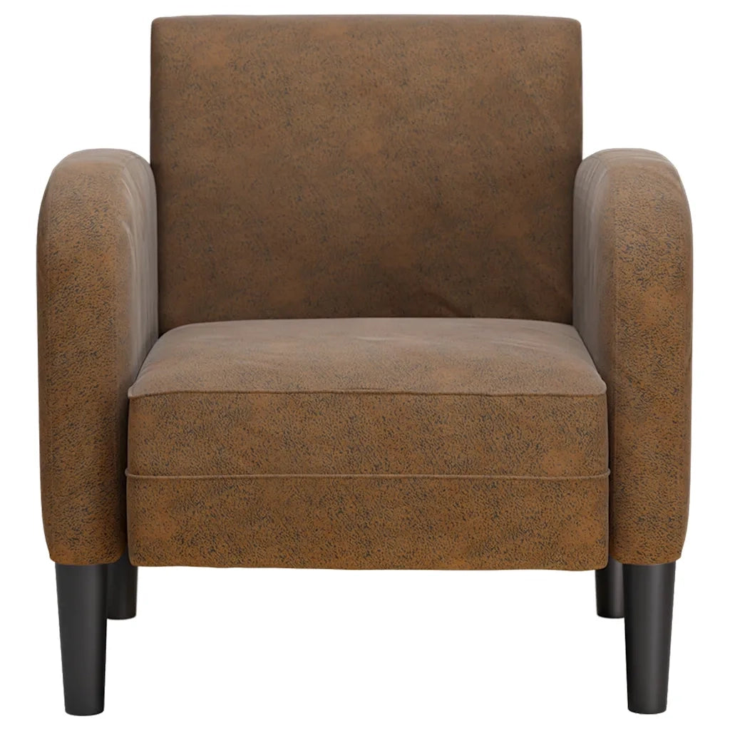 Divano Poltrona | Sedia con Braccioli Marrone 54 cm in Similpelle