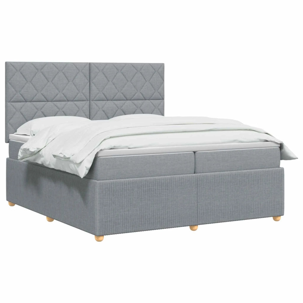 Letto box spring con materasso Grigio Chiaro 200 x 200 cm 3454480