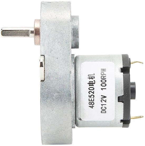 Motore a riduzione DC 100 RPM - realizzato in lega di alluminio - resistente all'usura - basso consumo - funzione di blocco - motore
