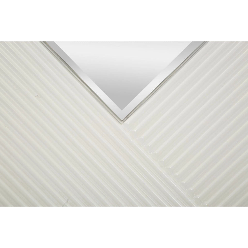 Specchio con Cornice VKH486, Bianco, Metallo, 80x4x80 cm