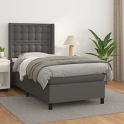 Giroletto a Molle con Materasso Grigio 100x200 cm in Similpelle