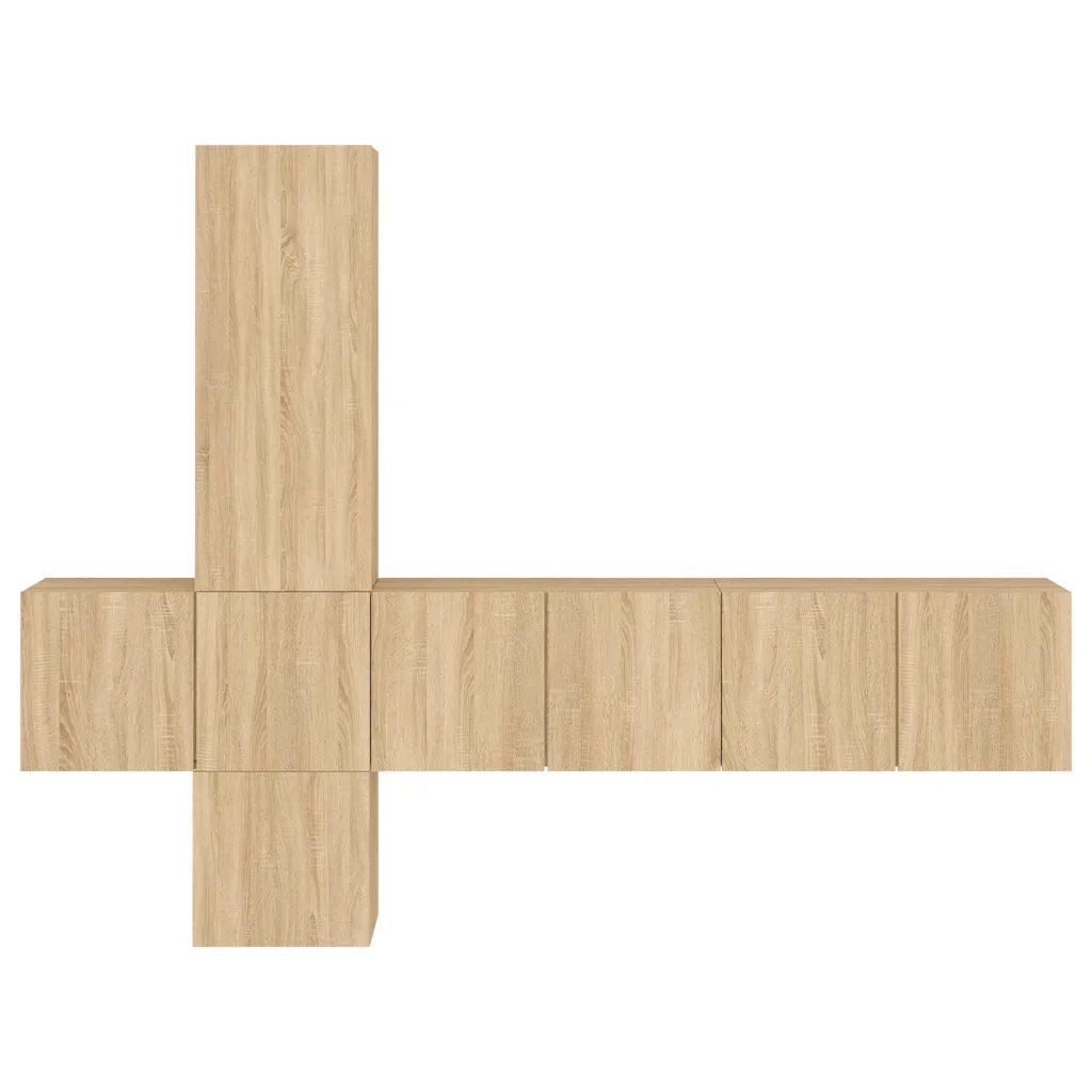 Mobili TV a Muro 5pz | Armadietto TV | Mobile Porta TV Rovere Sonoma in Legno Multistrato