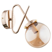 Applique RITO Alfa oro sfera vetro ambra E14 10W 1 luce