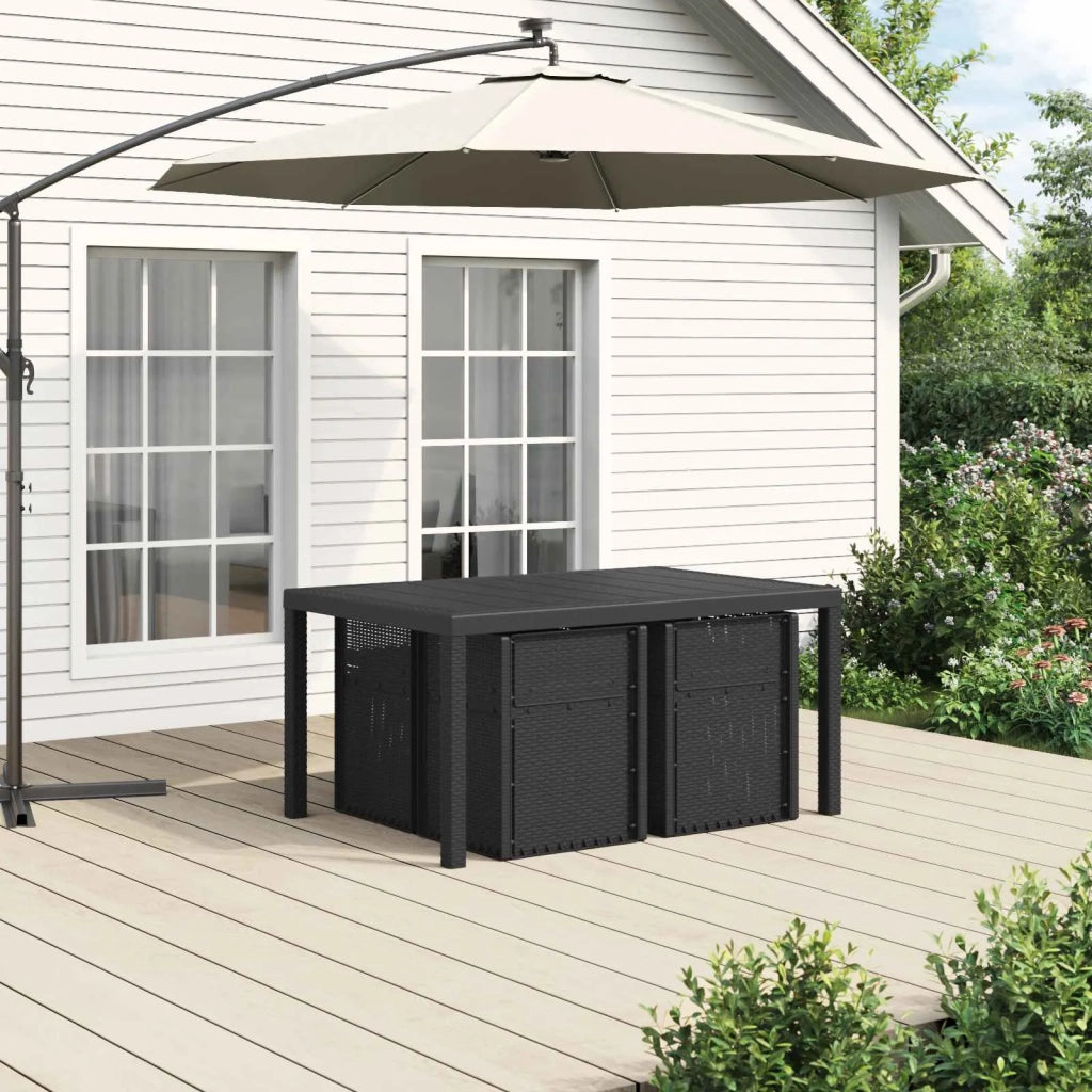 Set da Pranzo per Giardino 5 pcs Antracite e Tortora PP 3430057