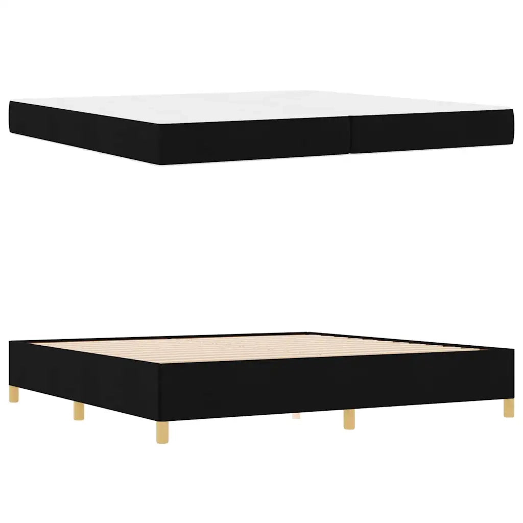 Struttura del letto con materasso Nero 200 x 200 cm Tessuto
